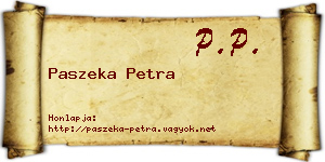 Paszeka Petra névjegykártya